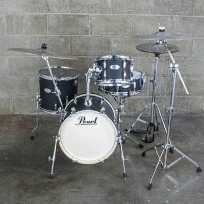 Pearl Midtown 4-Piece Drum Kit (16,10,13,SD) with Hardware - Matte Asphalt Black image 2