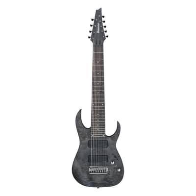 Ibanez Axe Design Lab RG9PB 9-string Guitar w/ Fishman Fluence Pickups - Transparent Gray Flat image 2