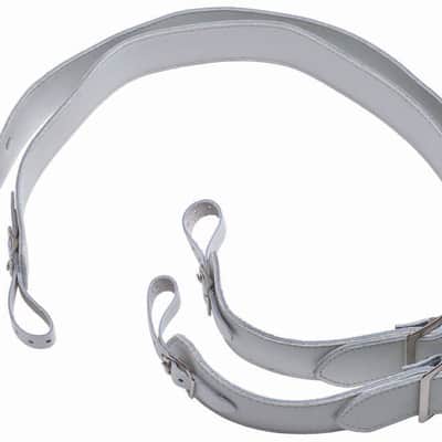 Belmonte 3380 Genuine Leather Padded Accordion Straps (Pair) - White image 1