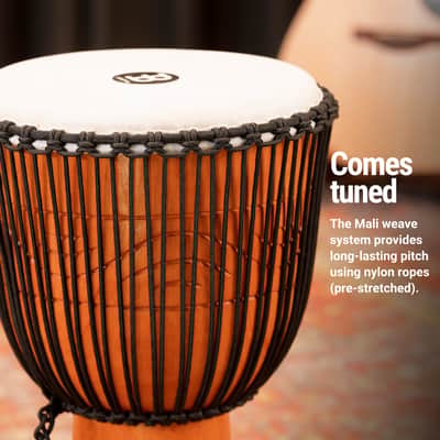 Meinl Percussion ADJ2-L+BAG African Style Rope Tuned 12-Inch Wood Djembe with Bag, Brown (VIDEO) image 2