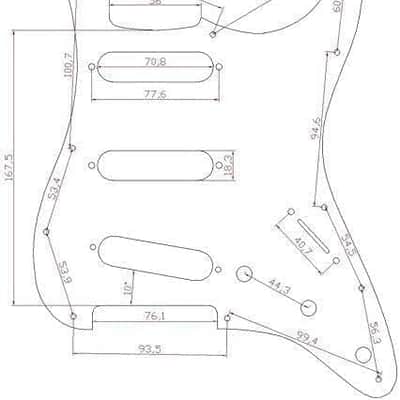 11 Hole ST/Strat Style SSS Pick Guard for 3 Single Coil Pickups with Screws Black/White Grid image 2
