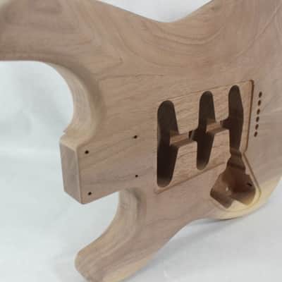 Unfinished Walnut SSS Hardtail guitar body - fits Fender Strat Stratocaster necks J1730 image 9