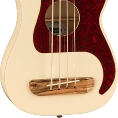 Fender Fullerton Precision Bass Uke, Walnut Fingerboard, Tortoiseshell Pickguard, Olympic White image 4