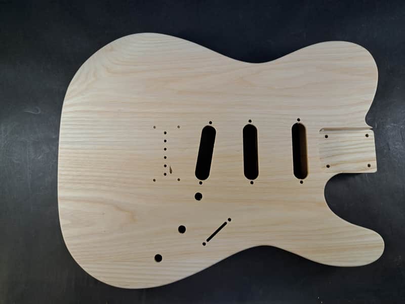 Unfinished Ash SSS Hardtail Tele guitar body - fits Fender Stratocaster necks J2509 image 1