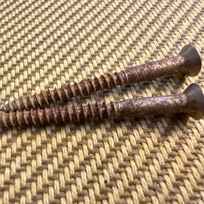 1954 Fender Stratocaster Bridge Trem Mounting Screws 2 Real Original 1954 1955 1956 1957 1958 1959 Strat SRV Eric Johnson Virginia 54 Clapton Brownie Blackie Better Than Callaham Glendale Allparts Real Vintage Playwear image 6
