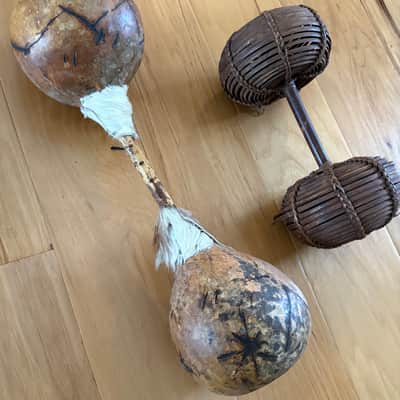 Genuine African Handcrafted Drums and Shaker Percussion Instruments (2 Hand Drums, 2 Shakers) image 23