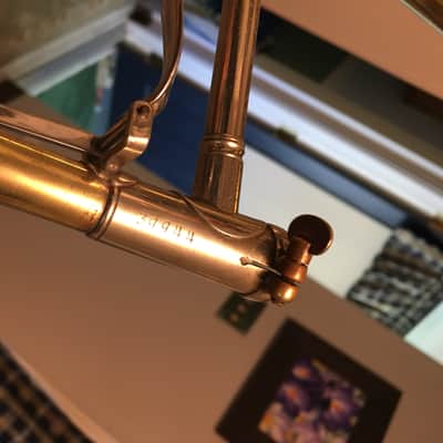 SUMMER DEAL F E OLDS LOS ANGELES .554 / .565 DUAL BASS TROMBONE 10INCH BELL SINGLE ROTAR 1948 EXCELLANT SHAPE ORG. CASE WITH MPC image 17