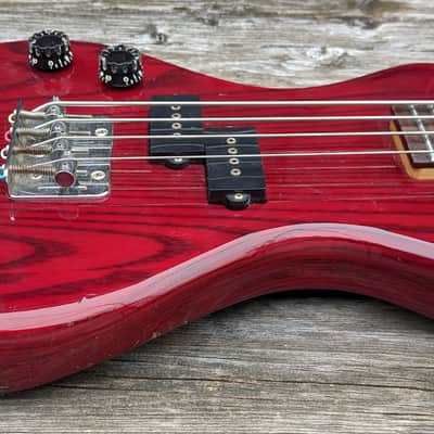 Lefty 1983 Quest by Vantage travel bass 25" trans cherry - Made in Japan image 4
