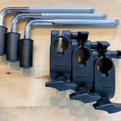 3X NEW Roland MDH-6U V-Drum 1.5 inch Rack Clamps + L Arm - Pad Tom Snare Mount 7U image 3
