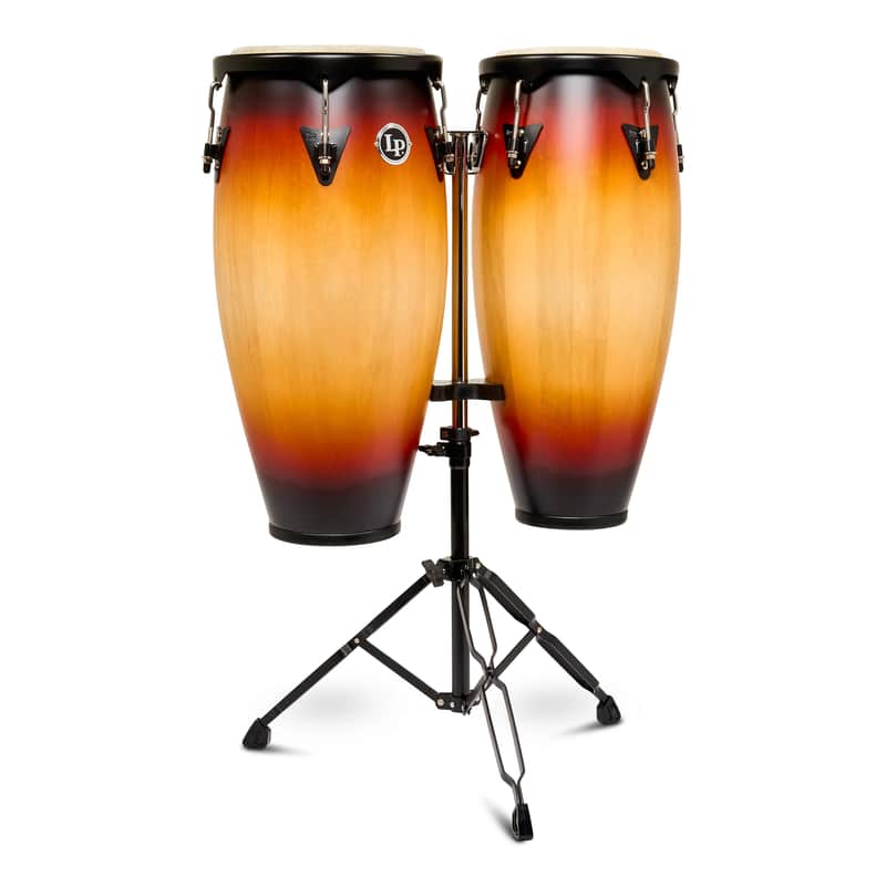 Latin Percussion City II 10″-11″ Mango Conga Set With Stand  LP646NYII-VSB - Vintage Sunburst image 1