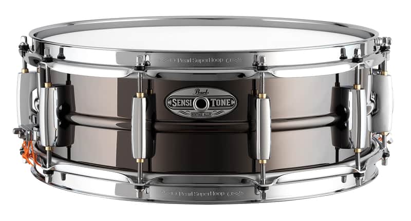 Pearl 14"x5" SensiTone Heritage Alloy Black Nickel-over-Brass Snare Drum with Beaded Shell, 2.3mm Triple-Flanged Hoops, and 10 arched CL Lugs image 1