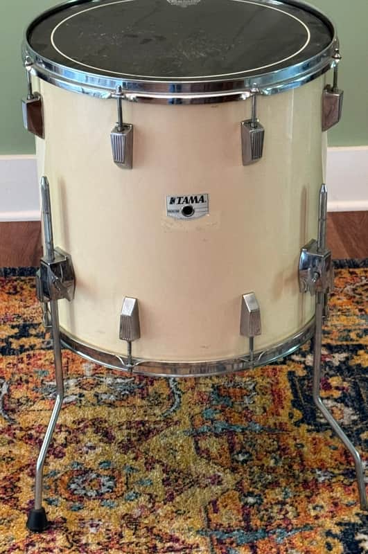 Tama Rockstar 16 x 16" Floor Tom Drum White 80's 90's Made in Taiwan Vintage