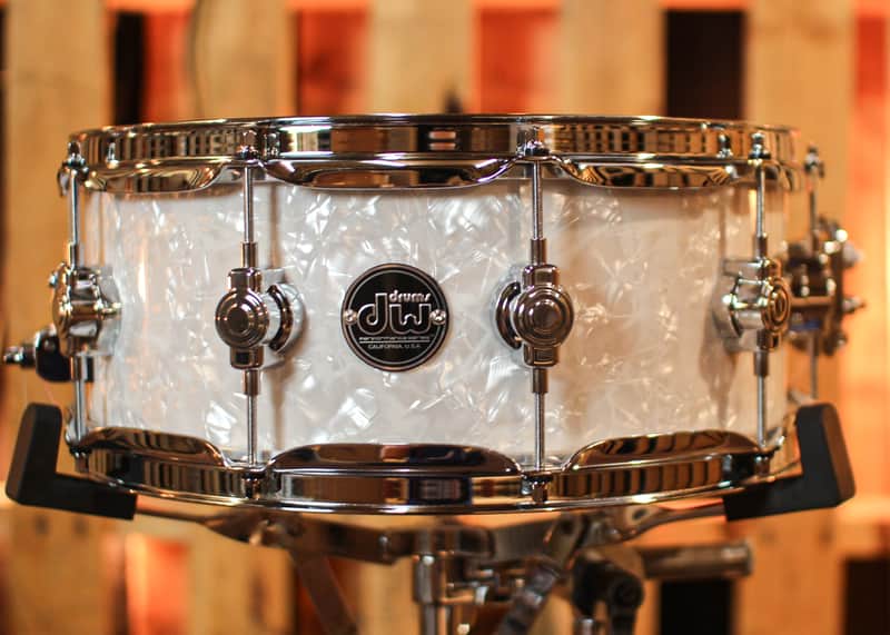 DW Performance White Marine Pearl Snare Drum - 5.5x14 image 1