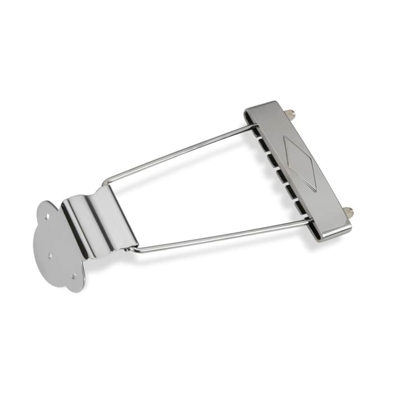 StewMac Thin Body Trapeze Tailpiece, Chrome image 1
