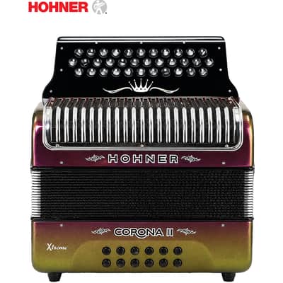 Hohner Corona II Xtreme FBE (FA) Button Accordion Red To Gold image 1
