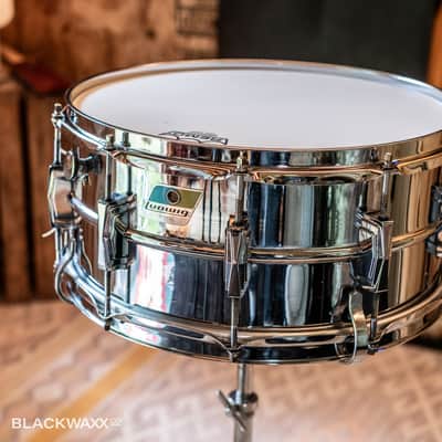 Ludwig Supraphonic - Vintage 6.5x14" 10-Lug - Pointed Blue Olive Badge - Bonham Snare image 13