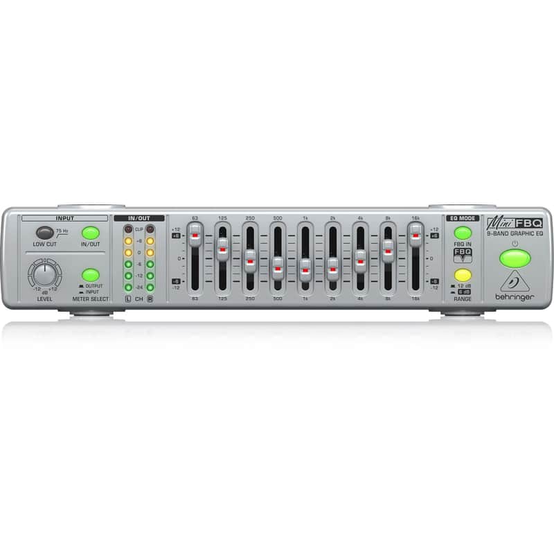 Behringer FBQ800 V2 Compact 9-Band Graphic Equalizer with FBQW image 1