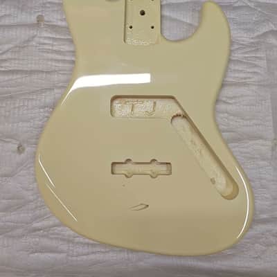 Cream Poplar Wood Jazz Bass Style Body image 1