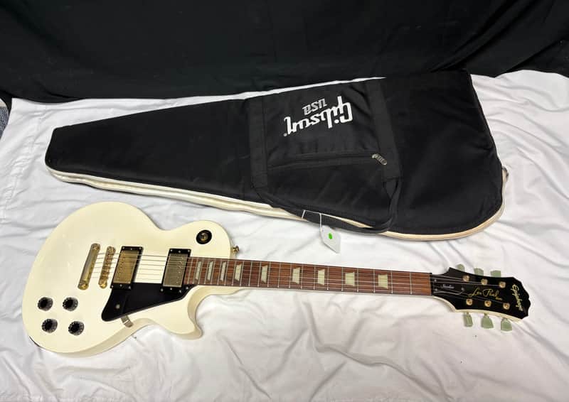 Used Epiphone Les Paul Studio White Electric Guitar w/ Gig Bag image 1