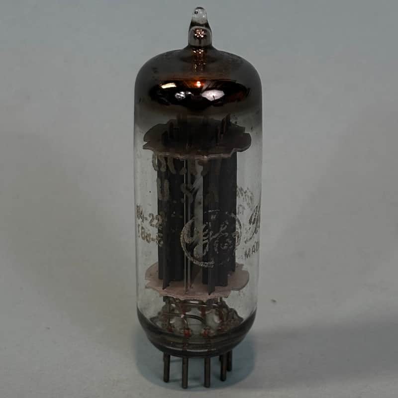 1964 General Electric 6CG7 6FQ7 Vintage 1960s Gray Plate Halo Getter Tube! T435 image 1