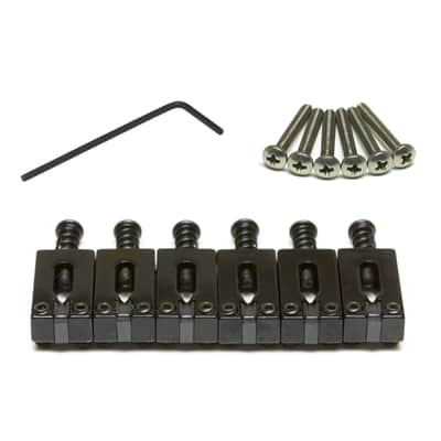 Graph Tech String Saver BLACK 6 Saddles Set for Fender Strat/Tele, 2-1/16" Space image 7