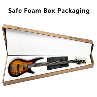 🎸+Hard Case! 5 String Glarry "EyeBuzz" S Style Electric Bass Guitar +Rosewood Fretboard Soft +Case/Gig Bag +Strap+Cable +Pick!🎸 image 10