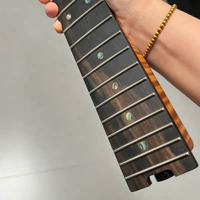 AAAAA Music Man Ebony Fretboard Roasted flame Maple Electric Guitar Neck Wheel truss rods Round stainless steel 22 frets hole 10mm image 6