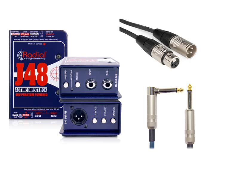 Mint Radial Engineering J48 MK2 Direct Box, MIC-XX-25 and G-HT-25-R Cables image 1