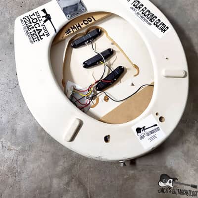 Jack's Guitarcheology "The Stratocrapper" Toilet Seat Electric Guitar (2021, Oly. White Relic) image 20