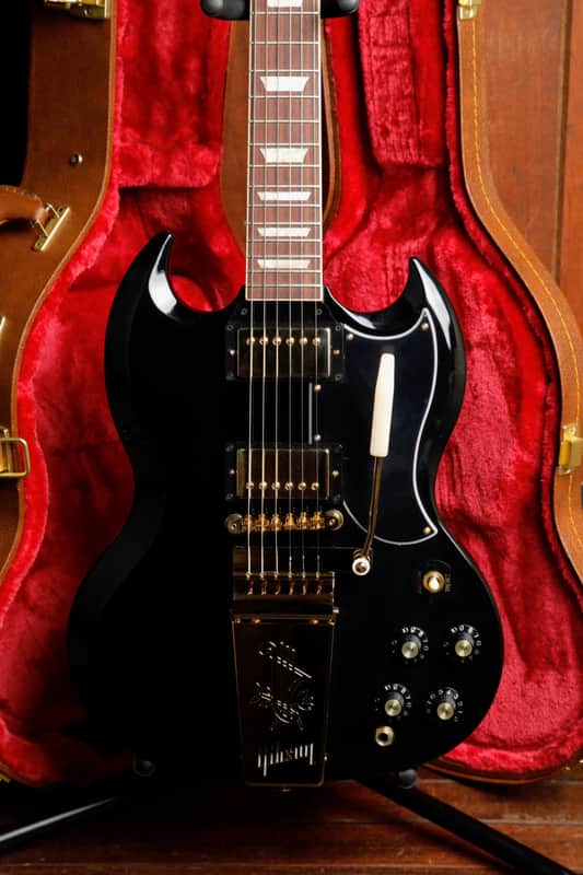 Gibson SG Standard '61 Maestro Limited Edition Ebony w/Gold Hardware image 1