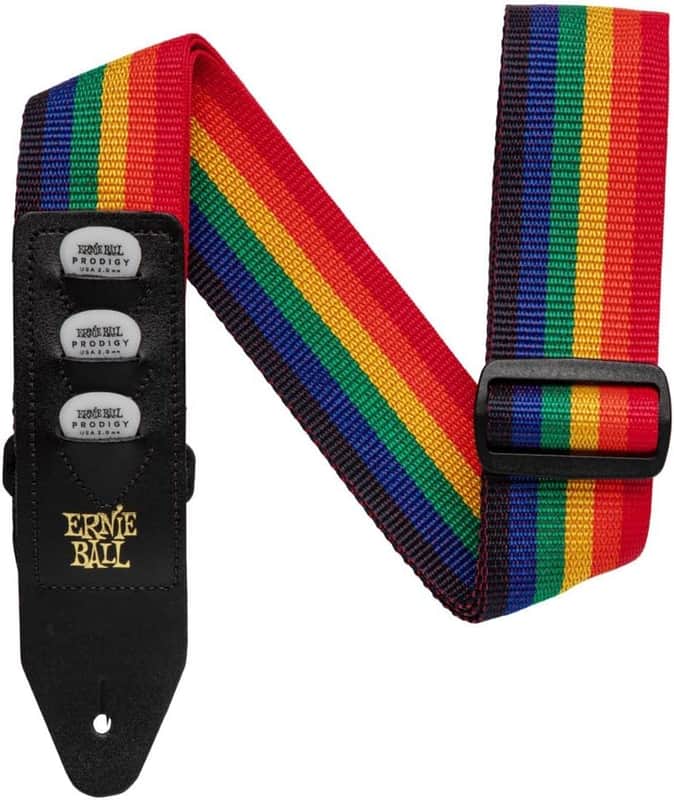 Pickholder Polypro Guitar Strap, Rainbow (P04188) image 1