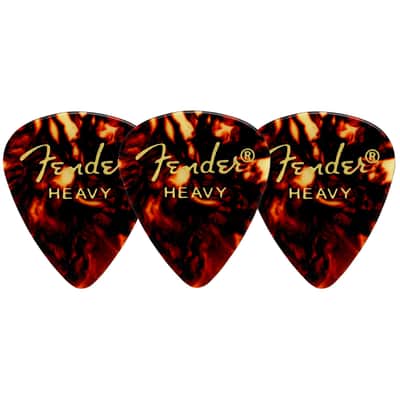 Fender Classic Celluloid 351 Shape Guitar Picks, Heavy, Tortoise Shell, 12-Pack image 3