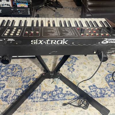 Sequential Six-Trak 49-Key 6-Voice Polyphonic Synthesizer 1984 - 1985 - Black with Wood Sides image 2