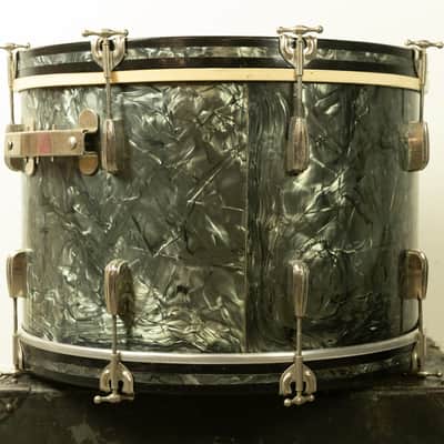 1950s Slingerland 14x22 Black Diamond Pearl Radio King Bass Drum image 3