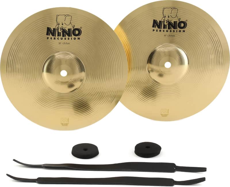 Nino 10-inch Cymbal Pair - Brass image 1