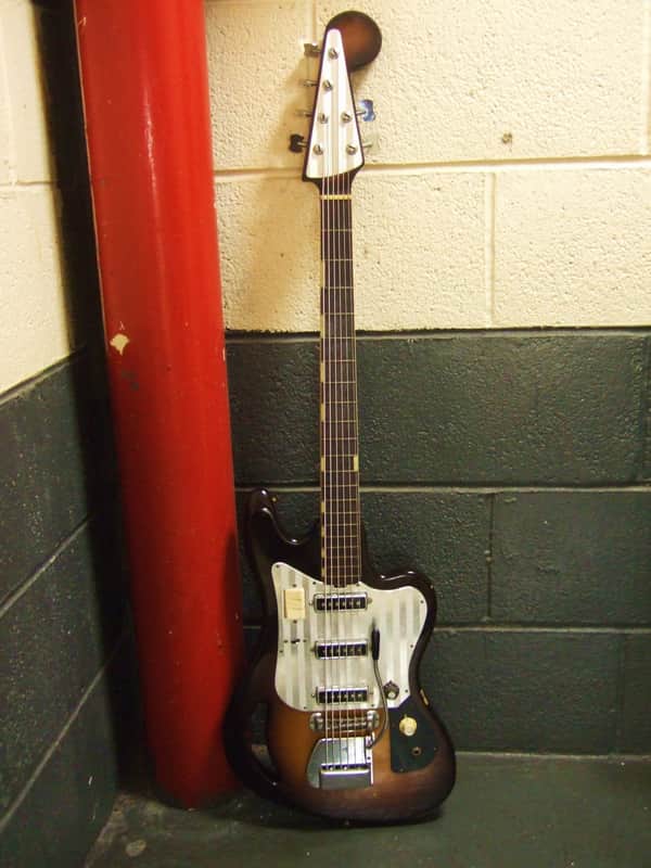 Teisco TB-64 Bass VI 1969 Sunburst 6 String Bass Guitar Baritone