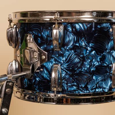 1960s MIJ Blue Diamond Pearl Drum Set 14x20 8x12 14x14 and 5x14 image 7