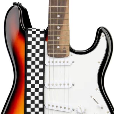 Electric Guitar Strap Black White Plaid Acoustic Guitar Strap Ukulele Bass Strap 2023 image 2