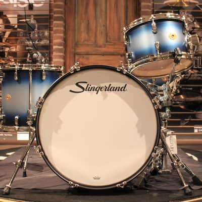 Slingerland Radio King 4-pcs Blue/Silver Lacquer Drum Set (20-12-14-14) - New! image 2