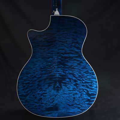Taylor Custom Shop Grand Auditorium BLACK LABEL Spruce Top Quilt AAA Maple Back & Sides with Hardcase Transparent Blue 093 image 1