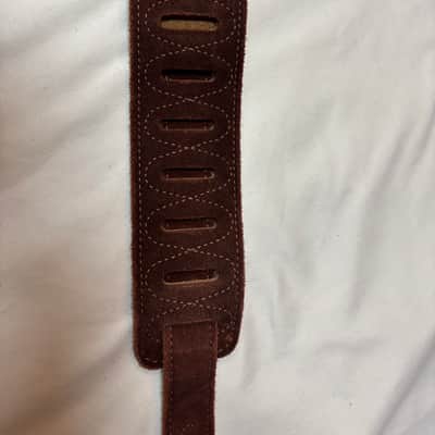 FENDER Suede Leather BROWN guitar STRAP - 2.5" wide - blem image 4