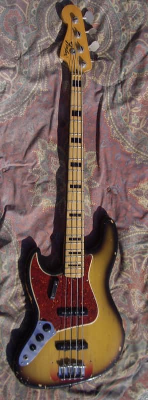 Fender Jazz Bass Lefty 1972 Sunburst Maple Neck Black Block RARE !!! image 1