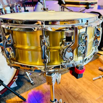 Yamaha RRS-1455 Recording Custom 5.5x14" Brass Snare Drum 2016 - Present - Brass/Chrome image 2