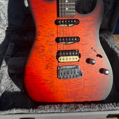 Schecter USA Custom Shop Sunset Custom II Electric Guitar - Tiger Eye Satin 2024 - Red Tiger Eye Satin image 1
