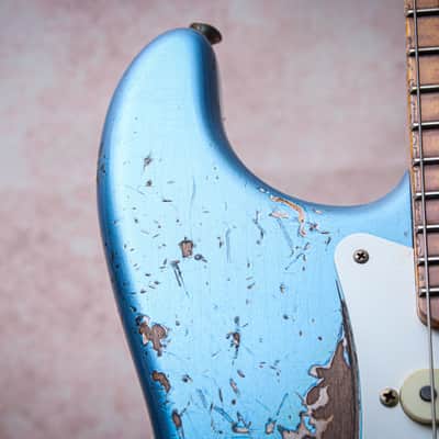 FENDER USA Custom Shop Ltd Red Hot Stratocaster Super Hvy Relic "Lake Placid Blue + Maple" (2024) image 8