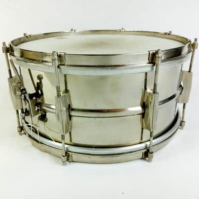 Gretsch 6.5x14"Broadkaster Nickel-Brass NOB Snare Drum 8Lug Vintage 1949-50 RARE image 5