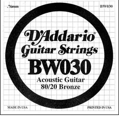 D'Addario BW030 Bronze Wound Acoustic Guitar Single String .030