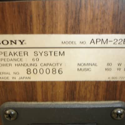Vintage Sony APM-22ES Speaker (PAIR) TESTED & SOUND AMAZING | Reverb