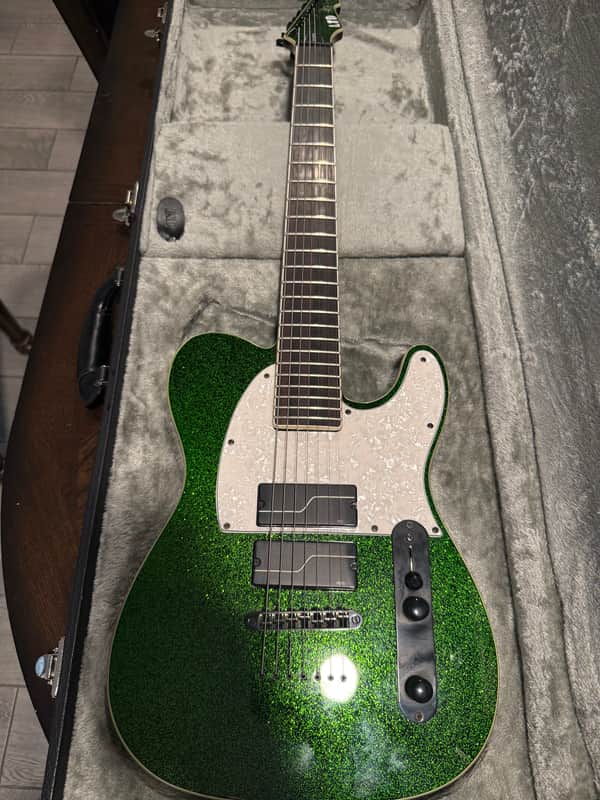 ESP LTD SCT-607B Stephen Carpenter Signature 2019 - Present - Green Sparkle image 1