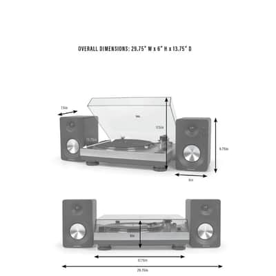 Crosley KT100BT-BK K-Series Bluetooth Turntable System - Black, NEW image 8